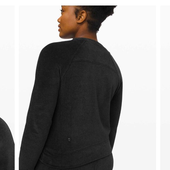 LULULEMON heathered black Every Moment velour crewneck sweatshirt - Picture 2 of 8